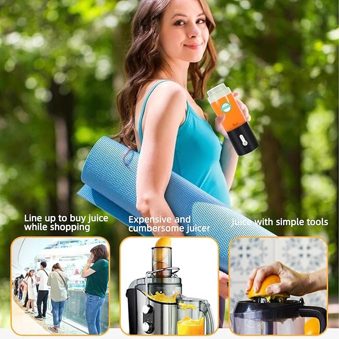 530ML Powerful Portable Blender for Smoothies Shakes USB Type-C Rechargeable Food Processor Fruit Mixer Machine Mini Juicer Blender Cup