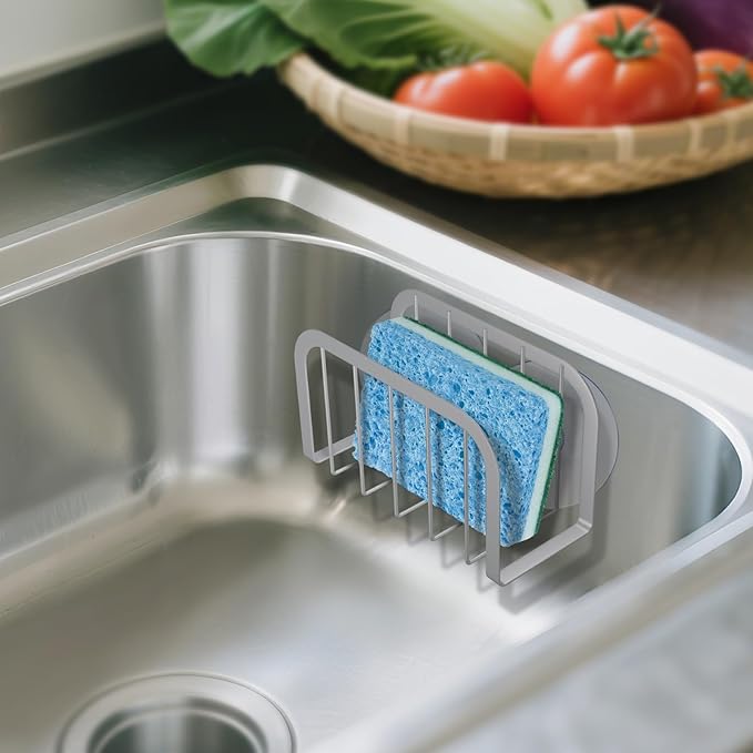 SHFKS Sponge Holder for Kitchen Sink,Sink Organizer,Kitchen Sponge Holder (Silver)