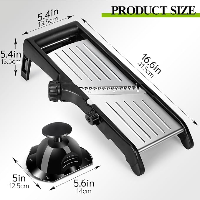 MASTERTOP Mandoline Slicer for Kitchen Adjustable Stainless Steel Food Slicer Vegetable Chopper Onion Waffle French Fry Cutter Potato Chip Julienne Slicer with Safety Gloves