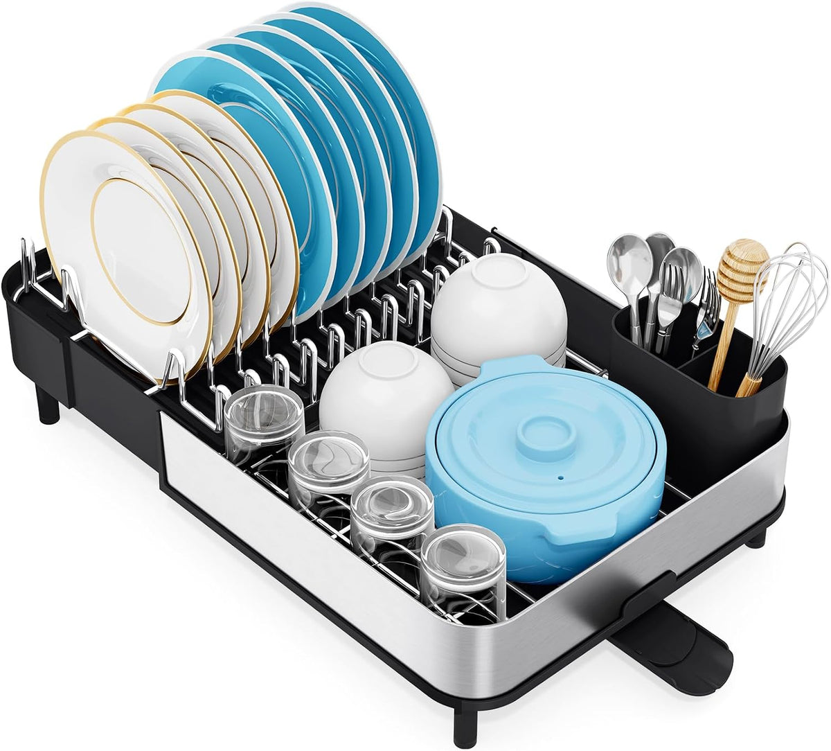 Stainless Steel Dish Drying Rack for Kitchen Counter,Black
