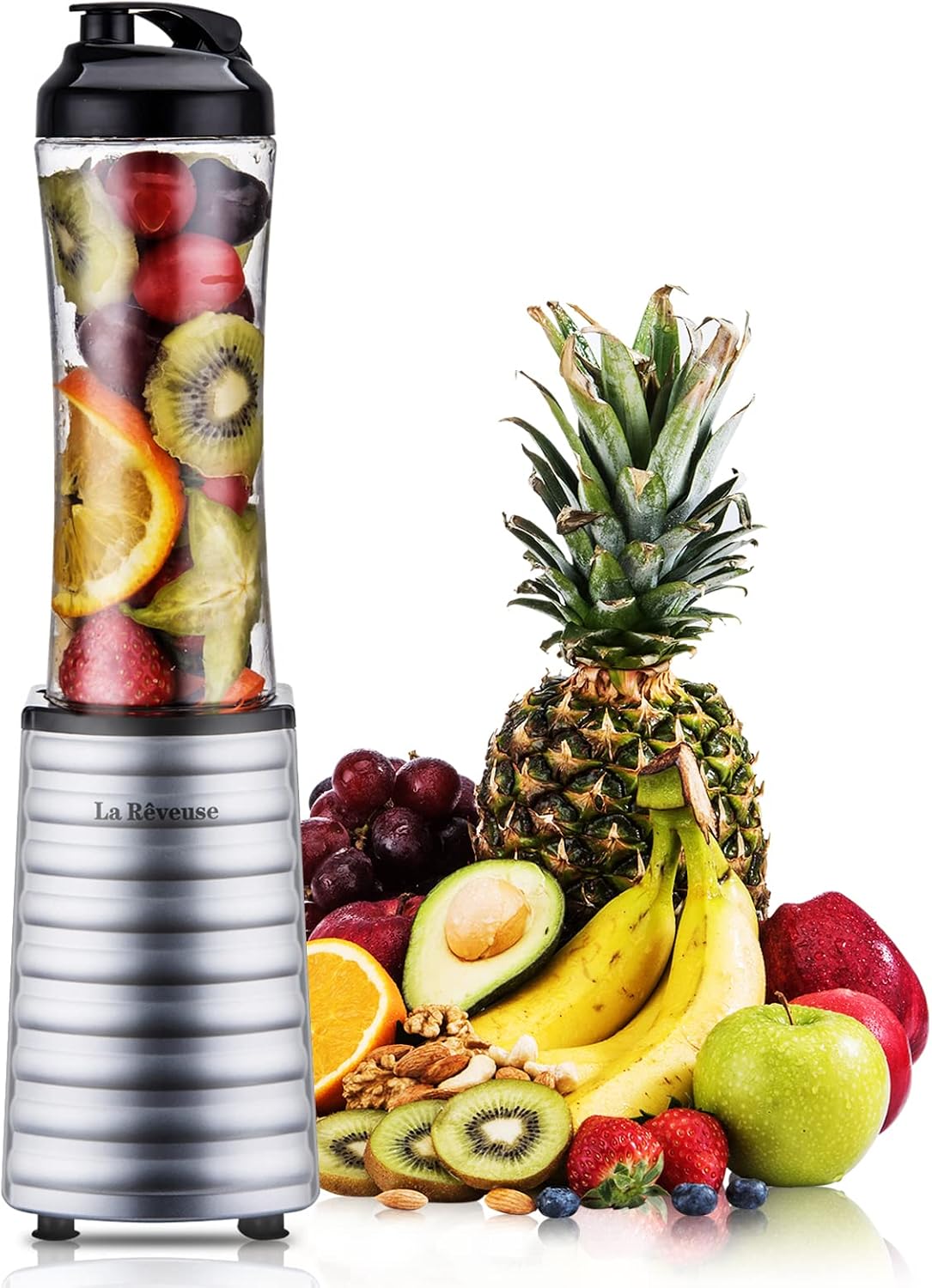 Personal Size Blender for Protein Shakes and Smoothies, Silver