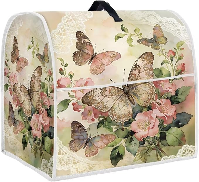 Tulip Bunny Stand Mixer Cover Portable Dust Cover for 4.5-5 Quart Kitchen Mixers with Handle and Pockets Small Appliance Protector for Home Kitchens