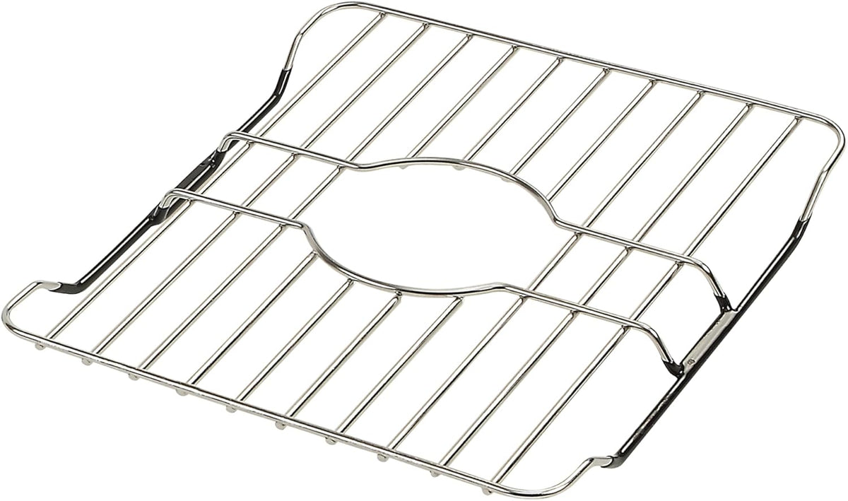 304 Stainless Steel Sink Protector Rack – Rust-Resistant Grid for Kitchen Sink Bottom, Scratch Prevention, Drainage Support – Fits Sinks 10.75" x 12.4", Center Drain Hole Required