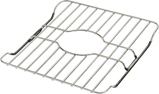 304 Stainless Steel Sink Protector Rack – Rust-Resistant Grid for Kitchen Sink Bottom, Scratch Prevention, Drainage Support – Fits Sinks 10.75" x 12.4", Center Drain Hole Required