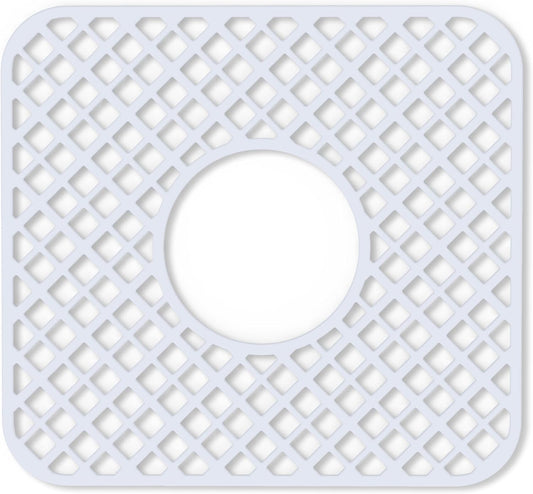 2 Pack Silicone Kitchen Sink Protector Mat, Trellis 12 x 11" White
