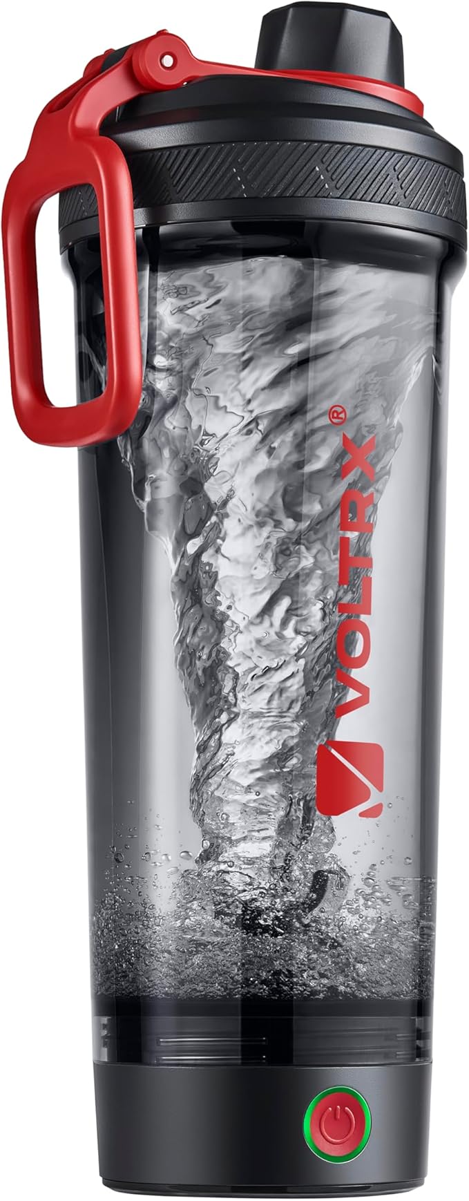 VOLTRX Shaker Bottle, Gallium USB C Rechargeable Electric Protein Shake Mixer, Shaker Cups for Protein Shakes and Meal Replacement Shakes, BPA Free, Made with Tritan, red, 27oz