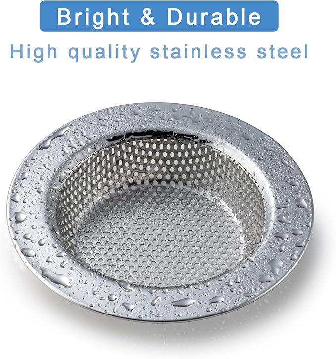 Honmein 3 Pcs Sink Strainer for Most Kitchen Sink Drain Basket, Upgraded Double-Layer Safe Design Kitchen Sink Strainer (Outer Diameter 4.5 Inch)
