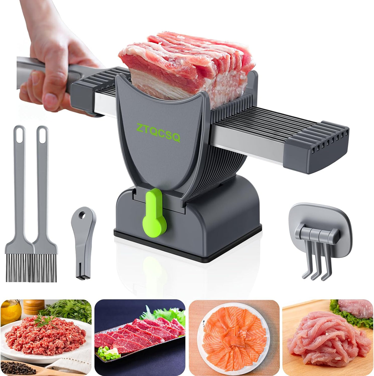 Meat Slicer for Fresh Raw Meat, Manual Fresh Meat Slicer Cutter (2 or 4 mm)
