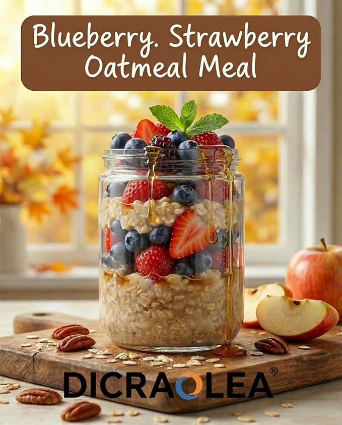 18oz 4Pack Glass Overnight Oats Jars Containers with Airtight Leakproof Lids, Reusable Mason Jars for Meal Prep, Yogurt Parfaits, Smoothies, Salads & Healthy Breakfasts (18 OZ-4-1)