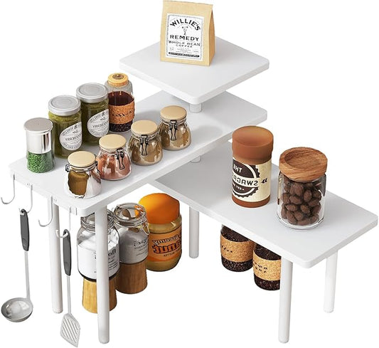 Countertop Organizer, 3-Tier Spice Racks, Kitchen Counter Corner Shelf, TLJ023W