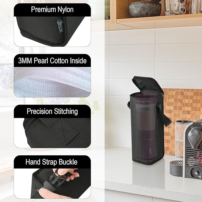 Beautyflier Portable Blender Storage Bag Compatible with Hamilton Beach Portable Blender, Carrying Case for Small Blender, Mini Blender Travel Storage Organize (Bag Only)