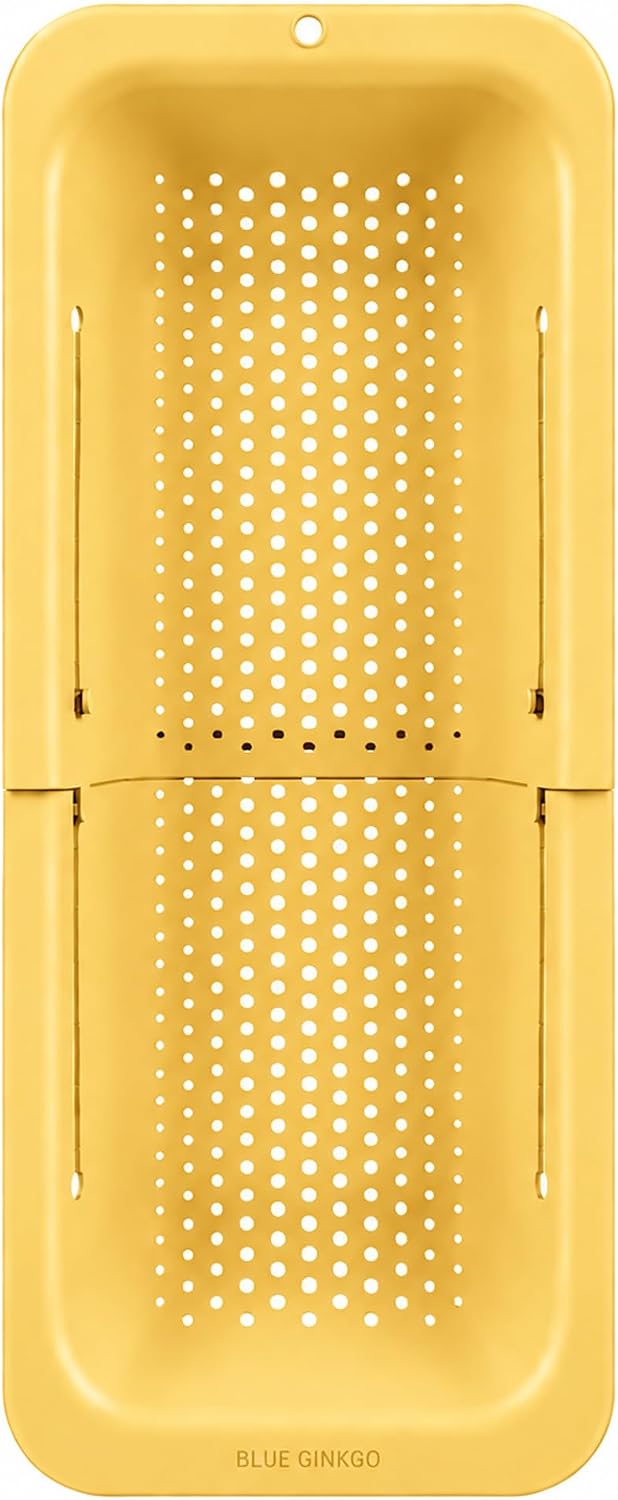 Over Sink Colander, Extendable Kitchen Strainer, Yellow