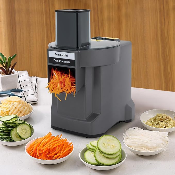 3 in 1 Commercial Vegetable Chopper, 200W Multifunctional Automatic Dicer Slicer Shredder Strip Cutter, Food Chopper Electric with Overheating Protection for Veggies & Fruits