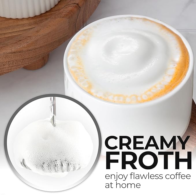 Zulay Kitchen Rechargeable Milk Frother Handheld - Frother Wand, Drink Mixer, Electric Whisk Frother, for Cappuccinos, Matcha & Protein Powder - Dynamic 3 Whisk, 3 Speed 500mAh Green Gold