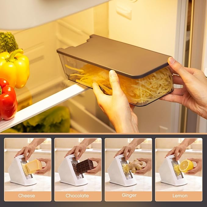 ONCE FOR ALL Safe Mandoline Slicer Pro, Gen 4th, Adjustable Thickness Vegetable Slicer For Kitchen, Food Chopper With Container, Lid, Drain Basket, Veggie Cutter For Potato Onion Fruit