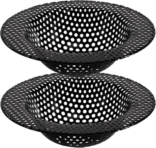 2 Pcs Black Stainless Steel Mesh Sink Drain Strainer, 4.45" Top/2.95" Kitchen Filter Trap Basket