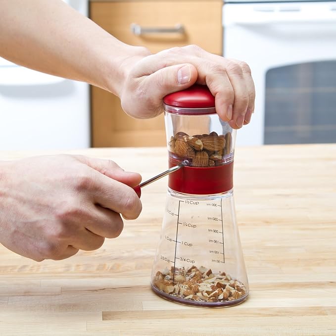 Prepworks by Progressive Nut Chopper with Non-Skid Base, Red