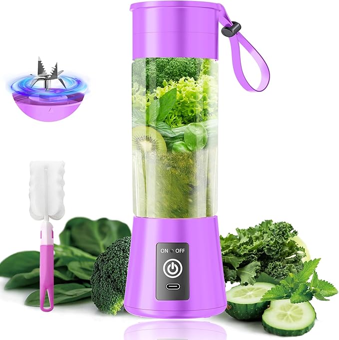 Personal Blender for Shakes and Smoothies - 2026 New Upgrade Cordless Portable Blender USB Rechargeable, 380Ml BAP Free Cup, Freshly Squeezed for Picnic/Sports, 20000Rpm/Min Speed