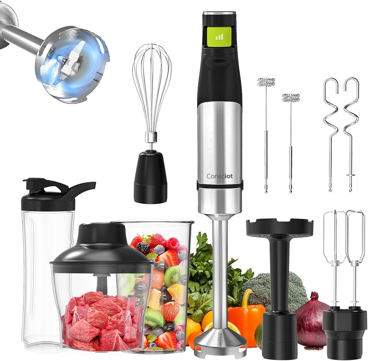 10-in-1 Immersion Hand Blender Max 1100W, Trigger Speed Control