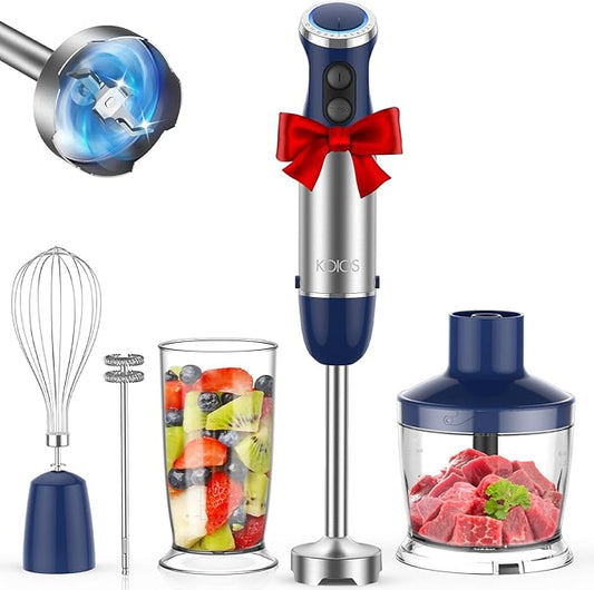 5-in-1 Hand Immersion Blender, 12 Speed Adjustable Emulsifier Handheld Blender