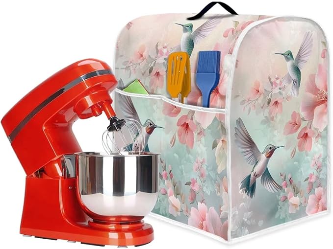 Hummingbird Stand Mixer Cover Universal Fits Appliance Covers for Kitchen Counter with Handle & Pockets Liquid Splash-Proof Dust Protector Compatible with 4.5-5 Quart Juicers