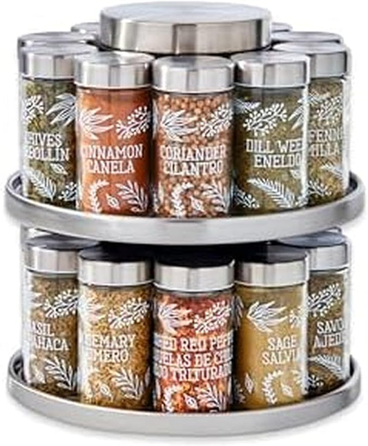 Salem 20-Jar Rotating Spice Rack with Spices Included