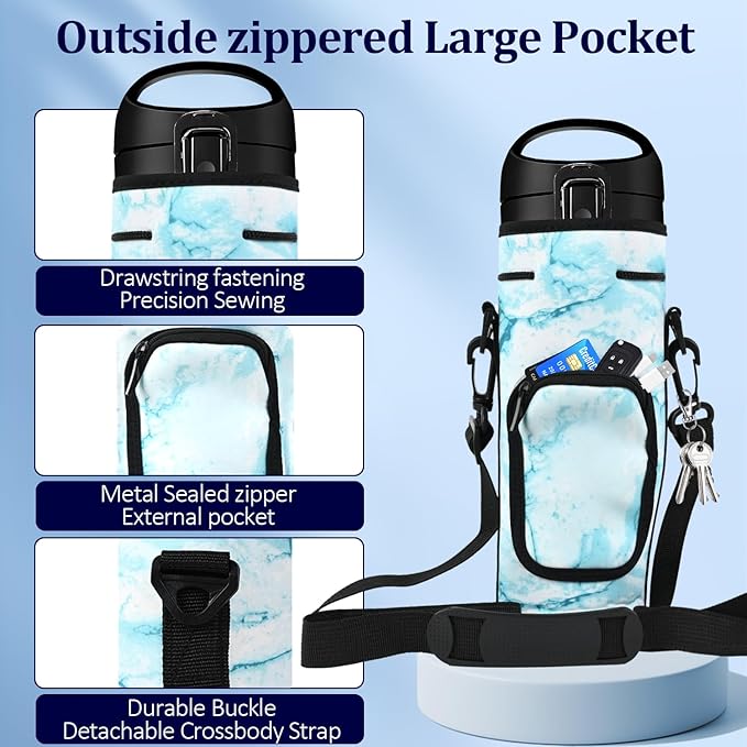 Portable Blender Carrying Case Bag for Magic Bullet Portable Blender (MBPB50100 MBPB50100W MBPB50100FP MBPB50100AK), Storage Bag for blender with Shoulder Strap and Pocket (Marble Blue)