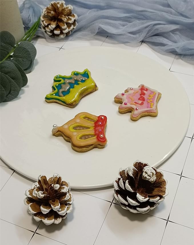 Crown Cookie Cutter Set of 3 pcs, Stainless Steel Princess Crown Shaped Royal Wedding Baking Molds for Holiday Fondant & DIY Crafts‌