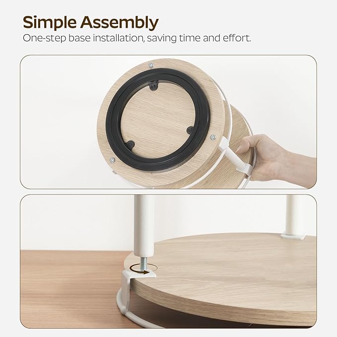 Lazy Susan Organizer, Rotating Spice Rack, White and Light Oak SR22WG