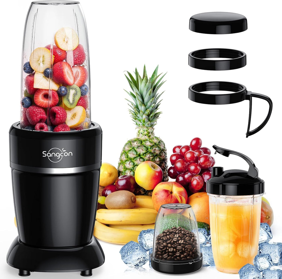 1000W Powerful Personal Smoothies Blender Frozen Fruit Ice Crushing