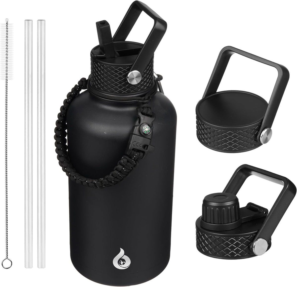 64oz Insulated Water Bottle, Half Gallon Water Jug with Straw Lid
