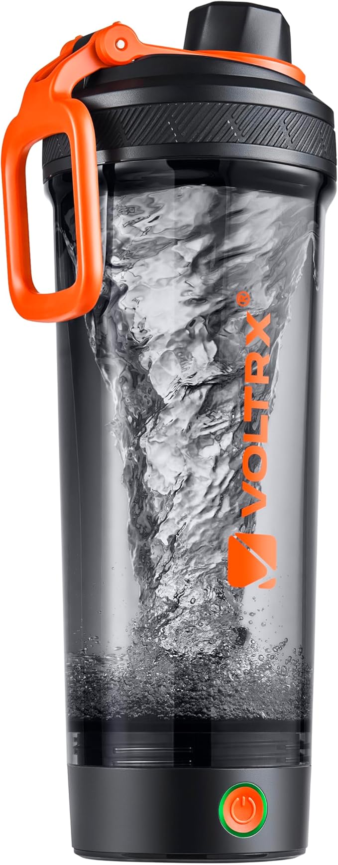 VOLTRX Shaker Bottle, Gallium USB C Rechargeable Electric Protein Shake Mixer, Shaker Cups for Protein Shakes and Meal Replacement Shakes, BPA Free, Made with Tritan, Orange, 27oz