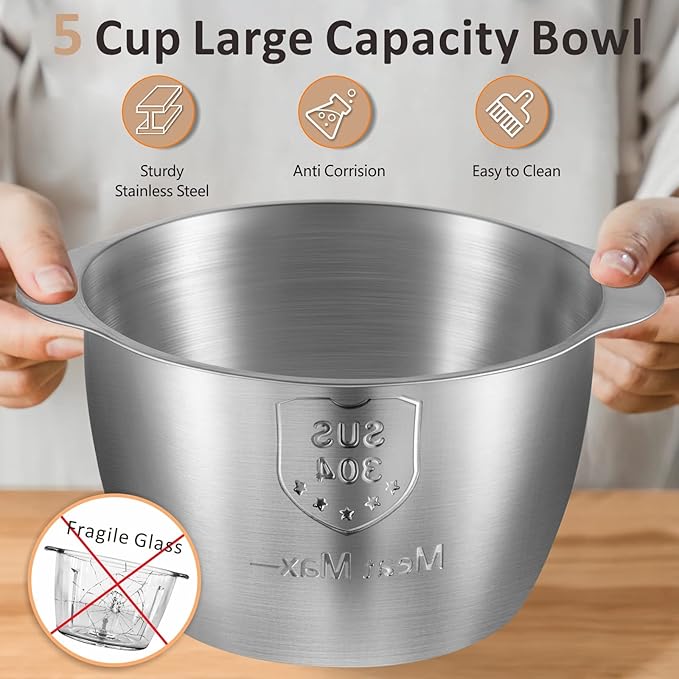 Food Processor Cordless Meat Garlic Chopper with 5 Cup Stainless Steel Bowl, 6000mAh USB Rechargeable Electric Vegetable Chopper BPA-free Baby Food Processor Blender Mini Kitchen Mixer, 4 Blades(Pink)