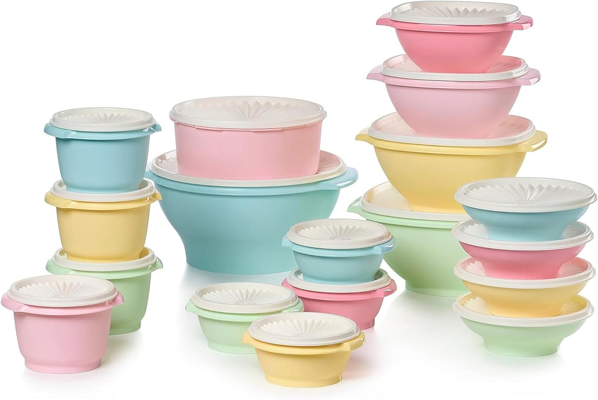 Heritage 36-Piece Vintage Pastel Set (18 Containers + 18 Lids)