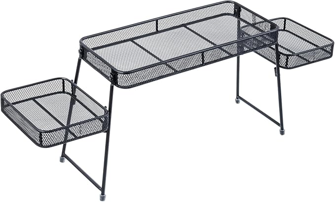 MyGift Over the Sink Shelf Black Metal Organizer Rack, 3 Tiered Bathroom or Kitchen Sink Storage Display Caddy