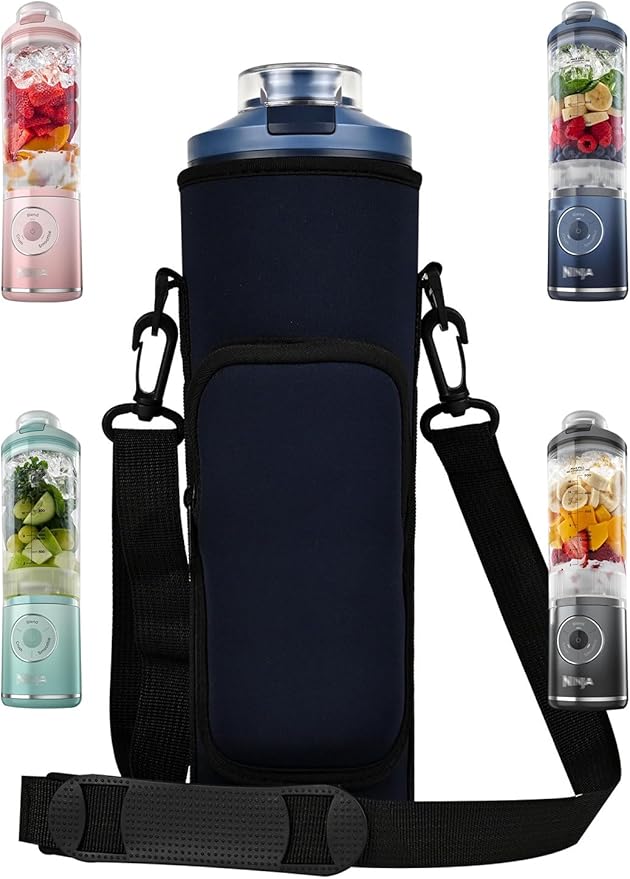 Blender Storage Sleeve Blender Travel Bag for Ninja Blast Max Portable Blender BC251NV/BC251GY/BC251MT/BC251PK/BC251LD/BC251IV with Shoulder Strap and Accessory Pocket (Blue)