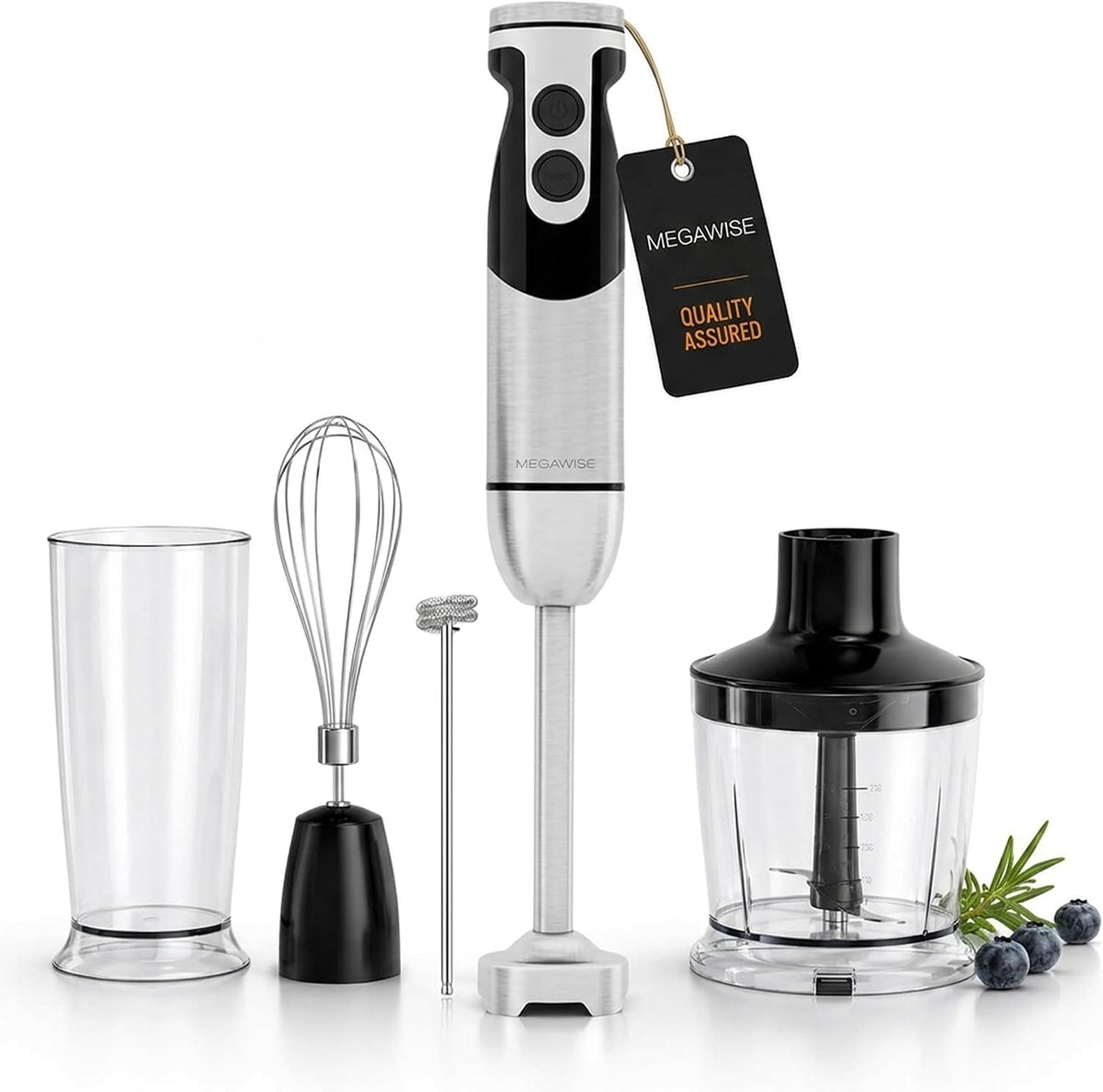 1000W Hand Blender,Multi-Attachment Immersion Blender with Chopper
