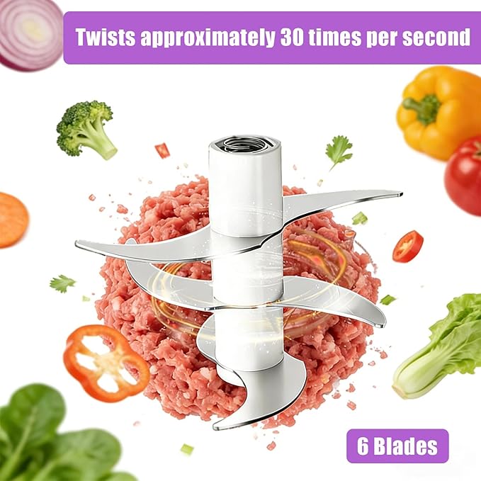 Electric Garlic Chopper, 320ML Portable Veggie Chopper, Rechargeable Vegetable Chopper,Garlic Grinder Masher Onion Chopper, Blender to Vegetable, for Ginger, Nuts,Chili, Fruit, Meat and Spices