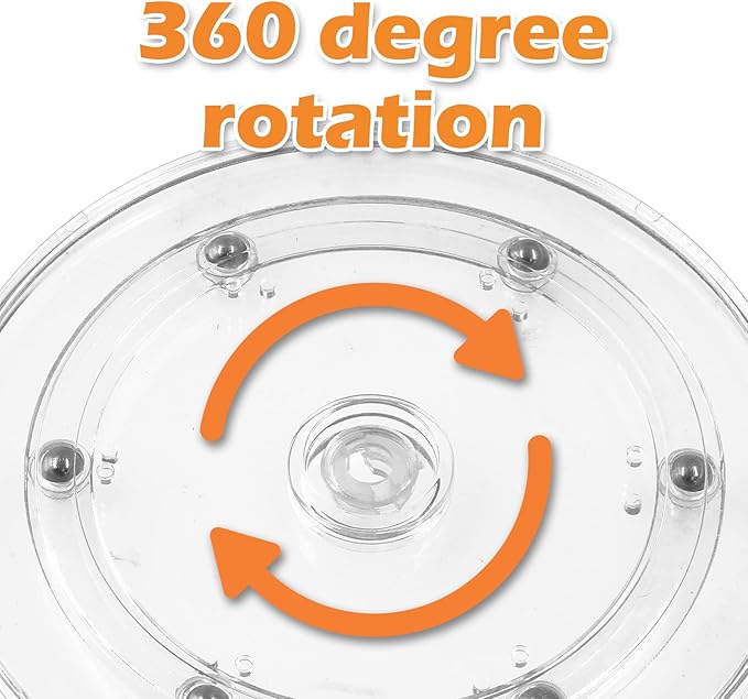 Piutouyar Plastic Turntable Bearings Hardware, 6 Inch / 150mm Plastic Acrylic Clear Turntable Organizer for Kitchen Spice Rack Table Cake,(2 Pack)