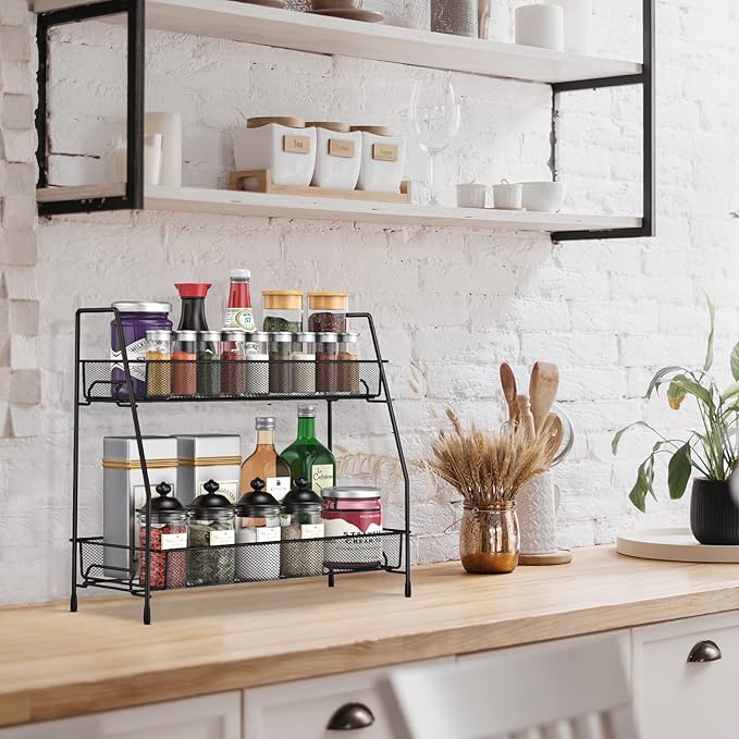 SPISPI Spice Rack Organizer for Cabinet, Bathroom Organizer Countertop, Bathroom Counter Organizer, Kitchen Countertop Organizer, Bathroom Vanity Organizer