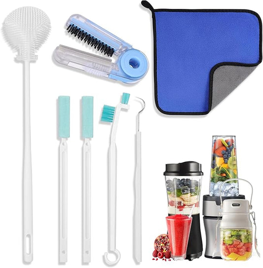 XANGNIER 7 Pcs Personal Blender Cleaning Brush Set for Portable/Smoothie/Small/Mini and All Personal Blenders - Non-Scratch Personal Blender Cleaning Tool Deep Clean Cups,Blades,Lids & Seals