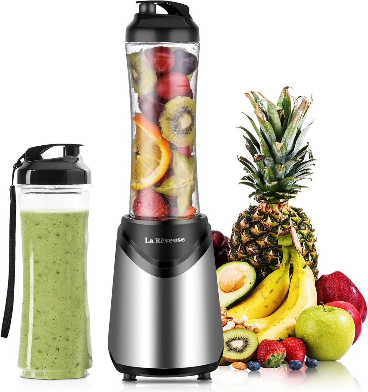 Personal Size Blender for Shakes and Smoothies, 2 Cups, Silver