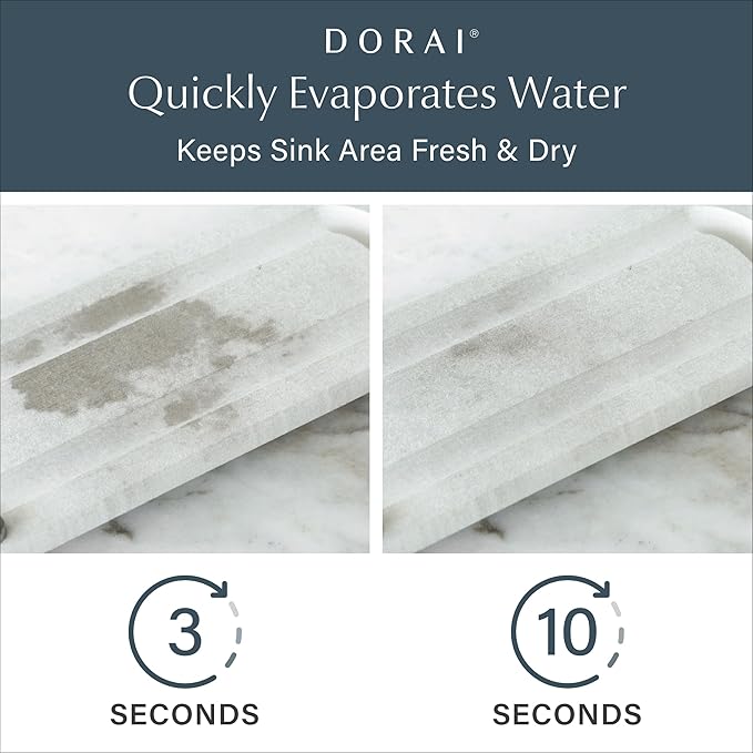 Dorai Home Stone Kitchen Sink Caddy - Diatomaceous Earth Sink Tray with Stainless Steel Feet, Water-Absorbing Countertop Organizer for Kitchen or Bathroom - Sandstone