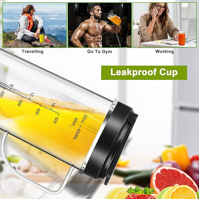 UBYNID 2 Pack Magic Bullet Blender Cups, Tall 22oz Cup with Flip Top To-Go Lid & 4 Fins Cross Blade Blender Replacement Parts, Replacement Cup Mug with Handle Compatible with Magic Bullet 250w MB1001