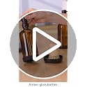 [Luxury] Kitchen Soap Dispenser Set - 16OZ Amber Glass Bottle, Stainless Steel Pump, Instant Dry Tray, Waterproof Labels, Non-Slip Silicone Pad, and Dish Brush | Upgrade for Your Kitchen and Bathroom