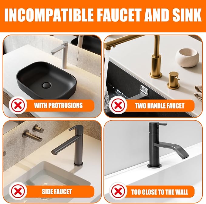 24" Silicone Faucet Mat for Kitchen Sink,7° Draining Mat with Snap Button Lock,Faucet Splash Guard and Sink Counter Organizer,Trim-to-Fit Kitchen Faucet Protector for Sponge Brush Cup