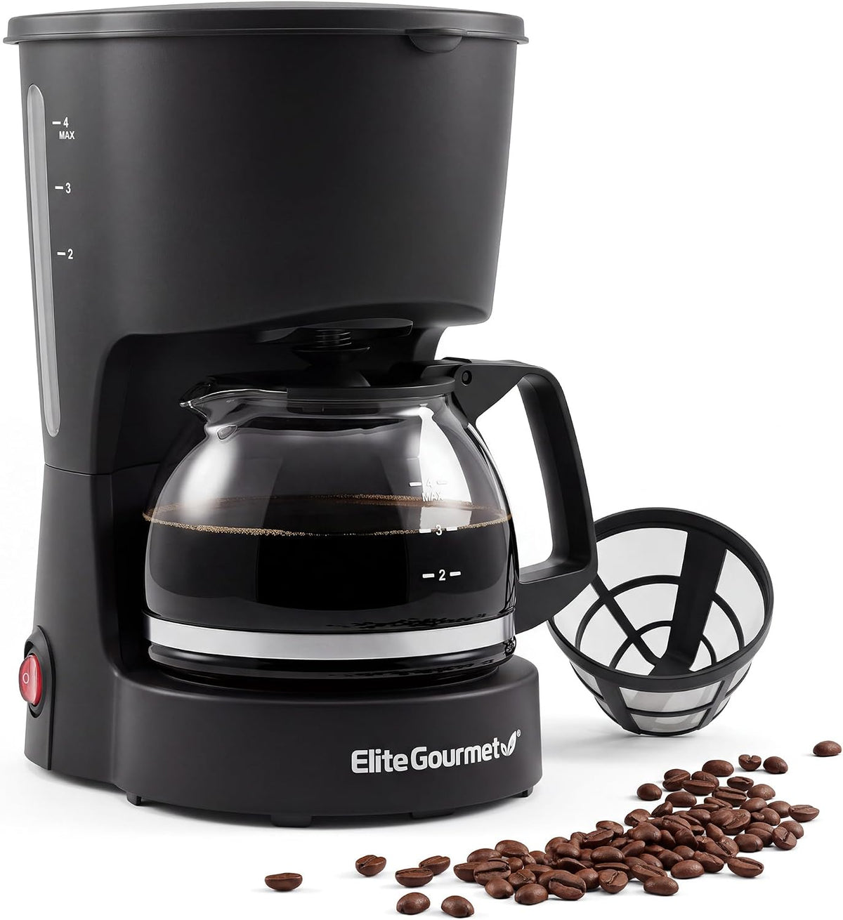 EHC4128 Automatic 4-Cup Drip Coffee Maker, Black