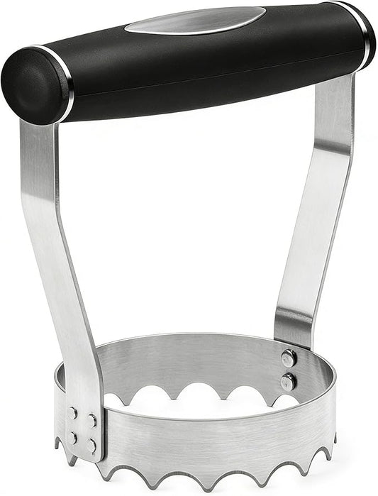 Food Chopper, Stainless Steel Hand Chopper with Ergonomic Grip Handle, 3-Inch Salad Chopper for Vegetable, Egg, Cabbage, Nut Tuna, Meat, Easy to Clean Manual Kitchen Tool