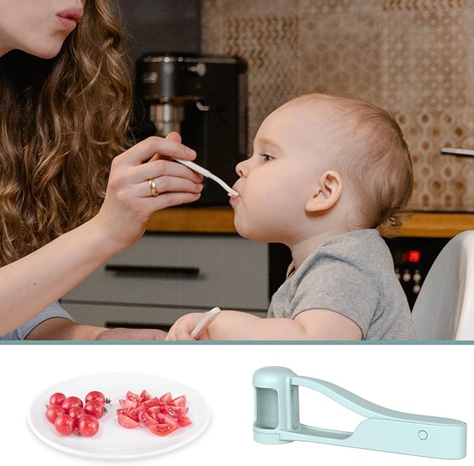 Luvan Grape Cutter for Toddlers, Grape Slicer for Baby, Grape Tomato Cherry Strawberry Cutter Tools Into 4 Pieces for Vegetable Fruit Salad, Stainless Steel Quarter Grape Slicer Kitchen Gadget