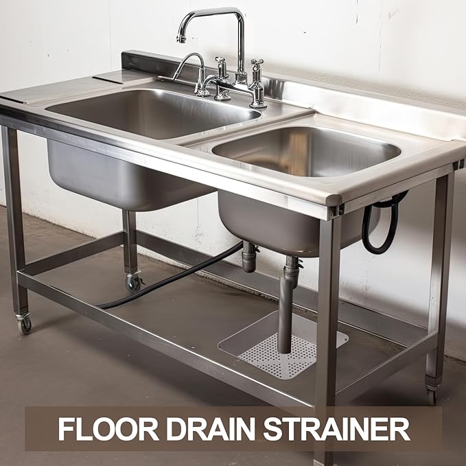 Tuanse 1 Pcs 8.5 x 8.5 x 2.5 Inch Floor Sink Drain Covers Commercial Plastic Floor Drain Strainer Plastic Drains Screen Basket Suitable for Commercial Kitchen Restaurant Diner Cafe